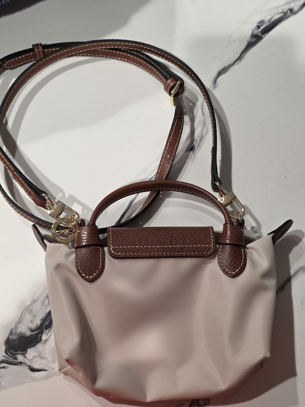 Longchamp Women's Mini Pouch With Removable Crossbody Strap Cream - Picture 5 of 5